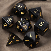Natural Obsidian Dice Set – Handcrafted Luxury Gemstone RPG Dice for Dungeons & Dragons, Pathfinder & Collectors